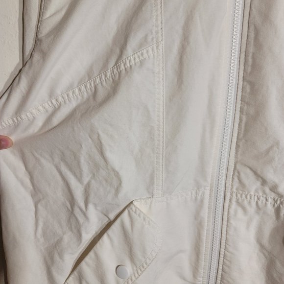 GH Bass and Co White Ivory Solid Full-zip Unlined Windbreaker Jacket sz XL GUC - Picture 9 of 15